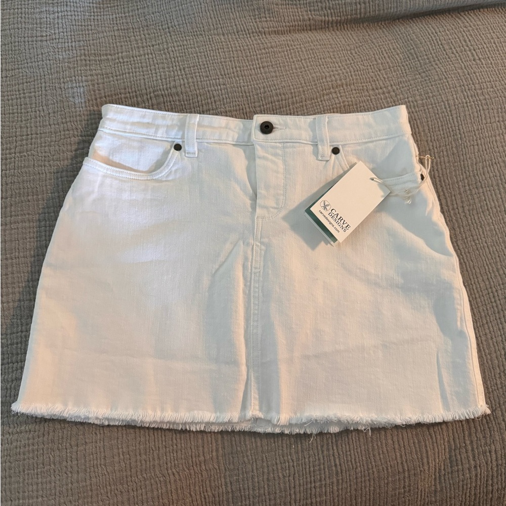White Denim Skirt